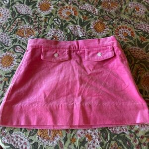 Pink velvet skirt